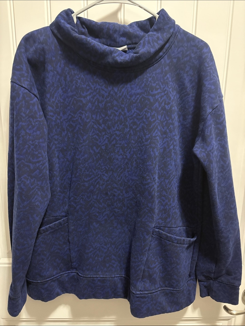 Columbia Women XL Blue Cowl Neck Sweatshirt Pullover Pocket
